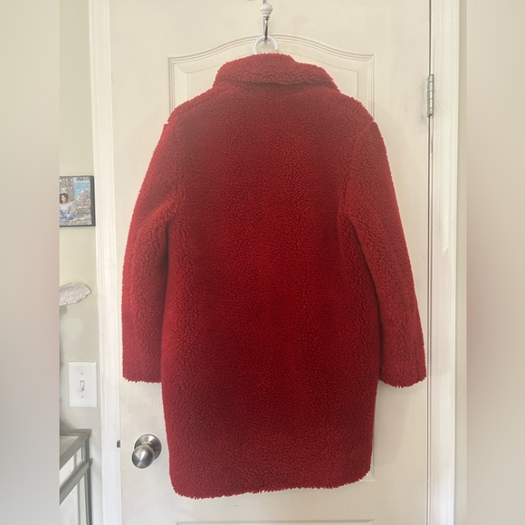 Wilfred Red Faux Fur Teddy Coat - Picture 4 of 8